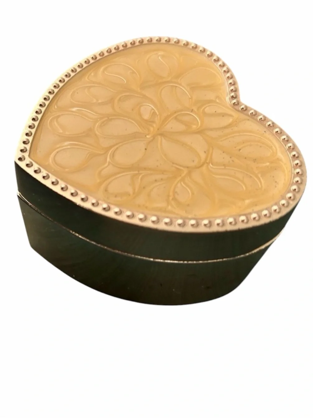 Vintage Mini Heart Shaped Stainless Trinket Velvet Jewelry Box